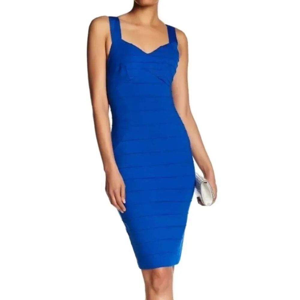 Ted Baker Charlii Mid Blue Stretch Bodycon Jersey Sheath Dress TB 4 US 10 $295